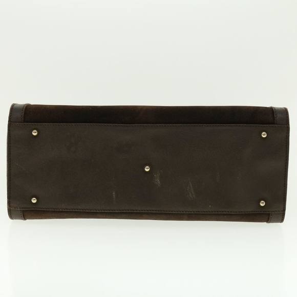 GUCCI Bamboo Hand Bag Suede Leather Brown Auth fm2206 - Picture 9 of 16